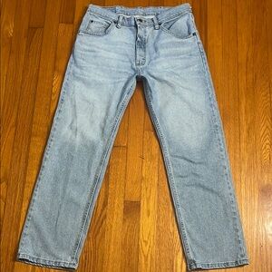 34x30 Wrangler Blue Straight Jeans Classic Style